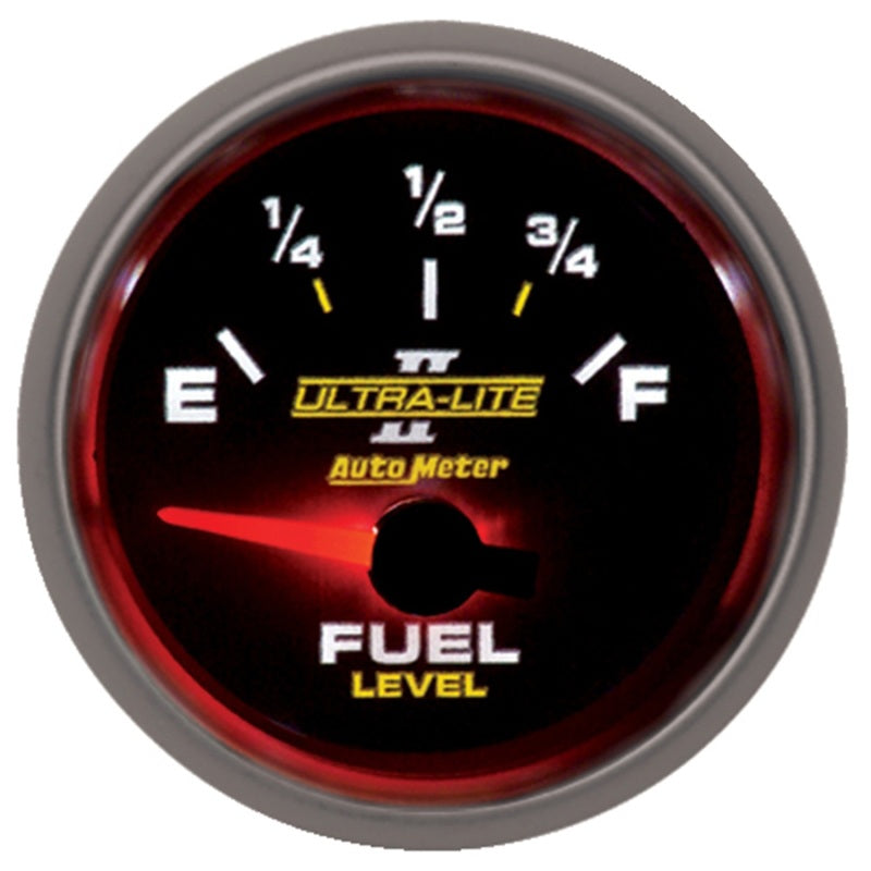 Autometer Ultra-Lite II 2-1/16in 0 OHMS Empty / 90 OHMS Full Electronic Fuel Level Gauge - Burkken Auto Parts