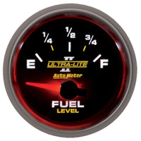 Autometer Ultra-Lite II 2-1/16in 0 OHMS Empty / 90 OHMS Full Electronic Fuel Level Gauge - Burkken Auto Parts