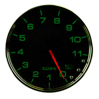 Autometer Spek-Pro Gauge Tachometer 5in 11K Rpm W/Shift Light & Peak Mem Black/Chrome - Burkken Auto Parts