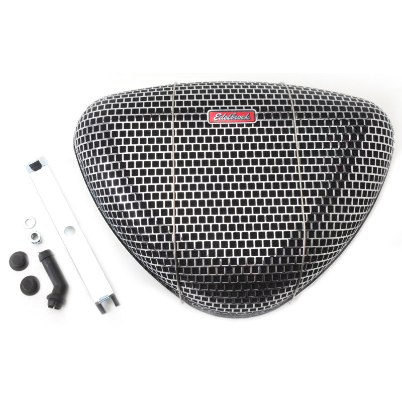Edelbrock Air Cleaner Pro-Flo 1000 Series Triangular Steel Top 11 375In X 8 375In X 3In Chrome - Burkken Auto Parts