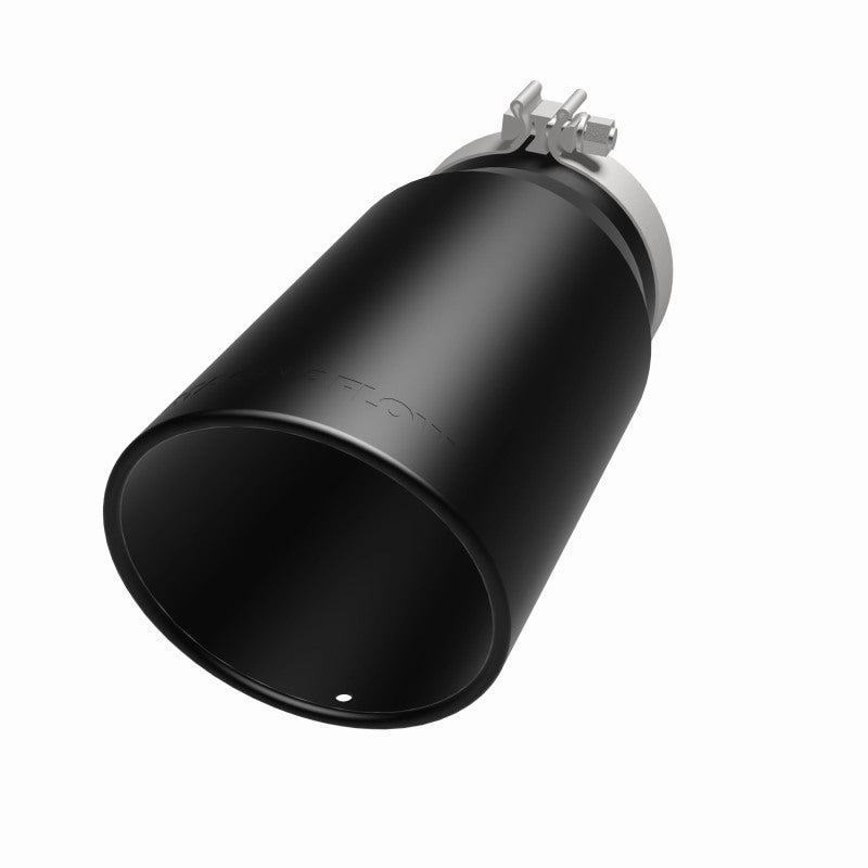 MagnaFlow Tip Stainless Black Coated Single Wall Round Single Outlet 6in Dia 5in Inlet 13in L - Burkken Auto Parts