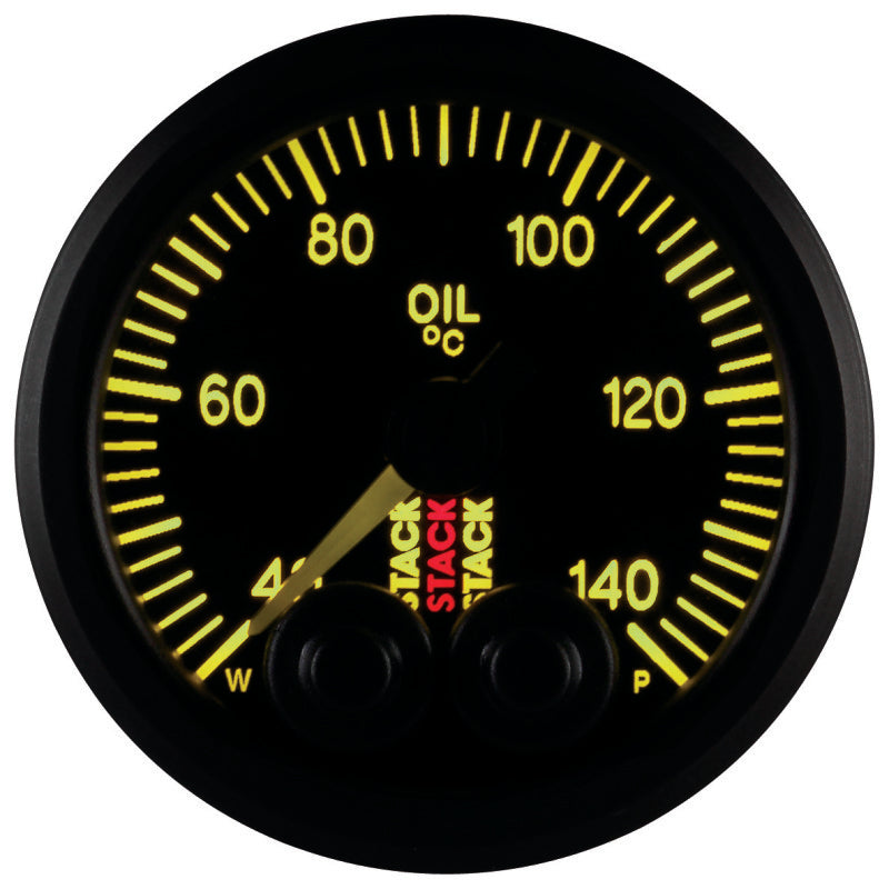 Autometer Stack 52mm 40-140 Deg C 1/8in NPTF Male Pro-Control Oil Temp Gauge - Black - Burkken Auto Parts
