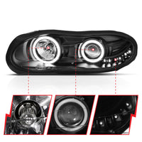 ANZO 1998-2002 Chevrolet Camaro Projector Headlights w/ Halo Black - Burkken Auto Parts