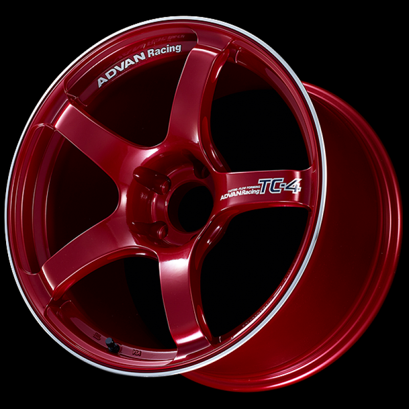 Advan TC4 18x7.5 / +48 Offset / 5x114.3 / 73mm Bore / Racing Candy Red and Ring - Burkken Auto Parts