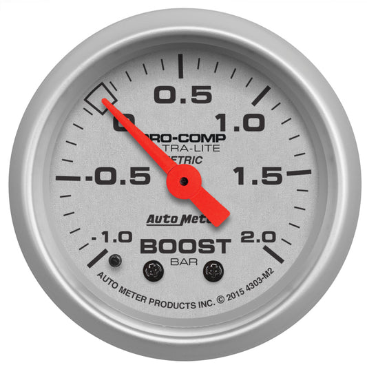 Autometer Ultra-Lite Gauge Vac/Boost 2 1/16in -1 - +2 Bar Mechanical Ultra-Lite - Burkken Auto Parts