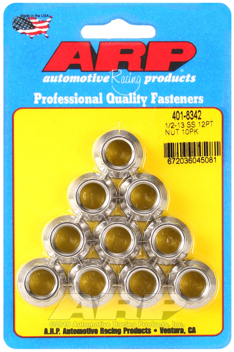 ARP 1/2-13 SS 12pt Nut Kit (Pack of 10) - Burkken Auto Parts