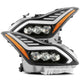 AlphaRex 08-13 Infiniti G37 NOVA LED Proj Headlights Alpha Black w/Activ Light/Seq Signal/Switch DRL - Burkken Auto Parts