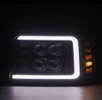 AlphaRex 92-96 Ford F-Series/Bronco NOVA-Series LED Proj Headlight Bk w/Actv Light SeqSig & SBDRL - Burkken Auto Parts