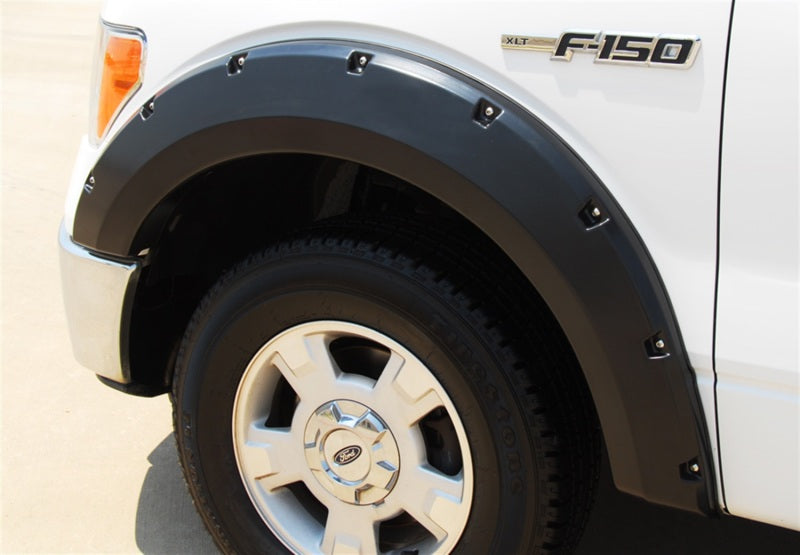 Lund 09-14 Ford F-150 (Excl Raptor) RX-Rivet Style Smooth Elite Series Fender Flares - Black (4 Pc.) - Burkken Auto Parts