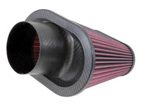 K&N Universal Air Filter 3 11/16in Flange x 8 3/4 x 5 1/2in Base x 6 3/8 x 3 3/16in Top x 7in Height - Burkken Auto Parts