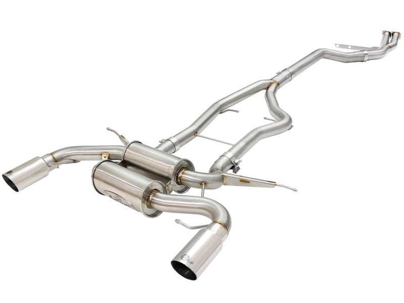 aFe MACHForce XP SS-304 Polish Tip 3.0in-2.5in Dia Cat Back Exhaust 11-13 BMW 335i (E90/E92) 3.0L - Burkken Auto Parts