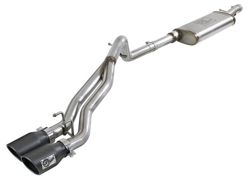 aFe Rebel Series Cat-Back 2.5in Dual Center Exit SS Exhaust w/ Black Tips 07-14 Jeep Wrangler V6 - Burkken Auto Parts