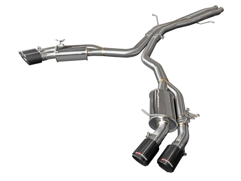 aFe 18-20 Audi RS5 Coupe MACH Force-Xp 3in to 2.5in 304 SS Axle-Back Exhaust System-Quad Carbon Tips - Burkken Auto Parts