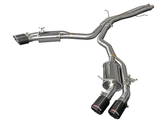 aFe 18-20 Audi RS5 Coupe MACH Force-Xp 3in to 2.5in 304 SS Axle-Back Exhaust System-Quad Carbon Tips - Burkken Auto Parts