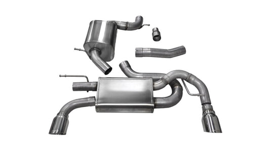 Corsa 2010-2014 Volkswagen GTI Mk6 Polished Touring 3.0in Cat-Back Dual Exit Polished Pro-SeriesTips - Burkken Auto Parts
