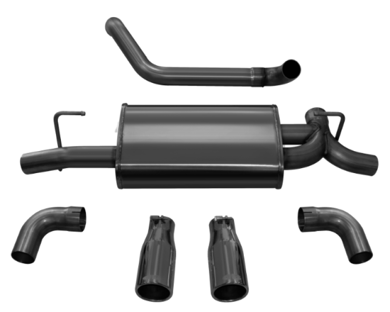 Corsa 2018-2025 Jeep Wrangler JL 2.5in Dual Rear Exit Black Tips Sport Axle-Back Exhaust - Burkken Auto Parts