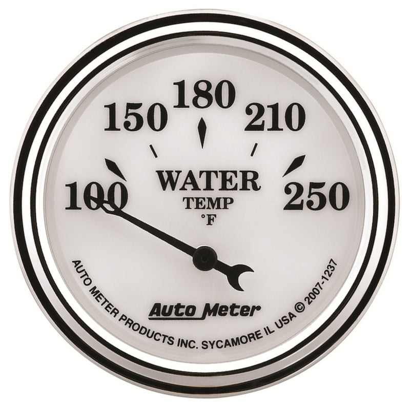AutoMeter Gauge Water Temp 2-1/16in. 250 Deg. F Elec Old Tyme White II - Burkken Auto Parts