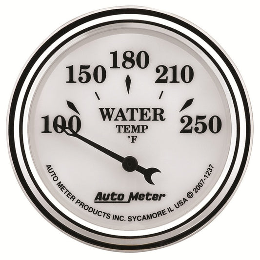 AutoMeter Gauge Water Temp 2-1/16in. 250 Deg. F Elec Old Tyme White II - Burkken Auto Parts