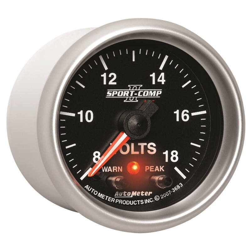 Autometer Sport-Comp II 2-1/16in Digital Voltometer Gauge - 18V - Burkken Auto Parts