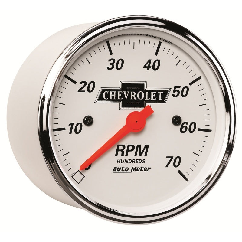 Autometer Arctic White GM 3-1/8in 7000RPM 4, 6, 8 Cyl Electrical Tachometer Gauge - Burkken Auto Parts