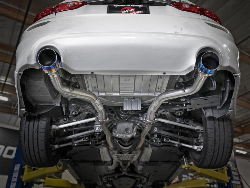 aFe Takeda 2.5in 304 SS Axle-Back Exhaust w/ Blue Flame Tips 16-18 Infiniti Q50 V6-3.0L (tt) - Burkken Auto Parts