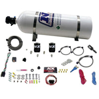 Nitrous Express 11-15 Ford Mustang GT 5.0L Coyote Single Nozzle Nitrous Kit (35-150HP) w/15lb Bottle - Burkken Auto Parts