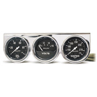 Autometer AutoGage Chrome Console 52.4mm Mech 0-100 PSI Oil Press/ 10-16 V / 130-280 Deg Water Temp - Burkken Auto Parts
