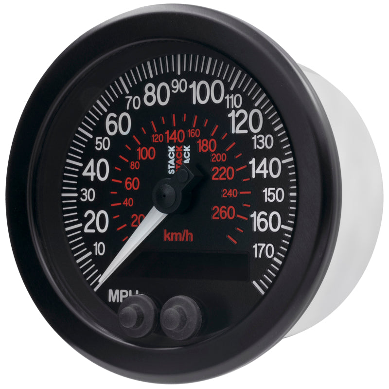 Autometer Stack Instruments 88mm 0-180 MPH 290 KM/H GPS Speedometer - Black - Burkken Auto Parts