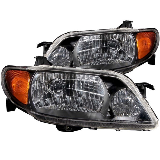 ANZO 2001-2003 Mazda Protege Crystal Headlights Black - Burkken Auto Parts