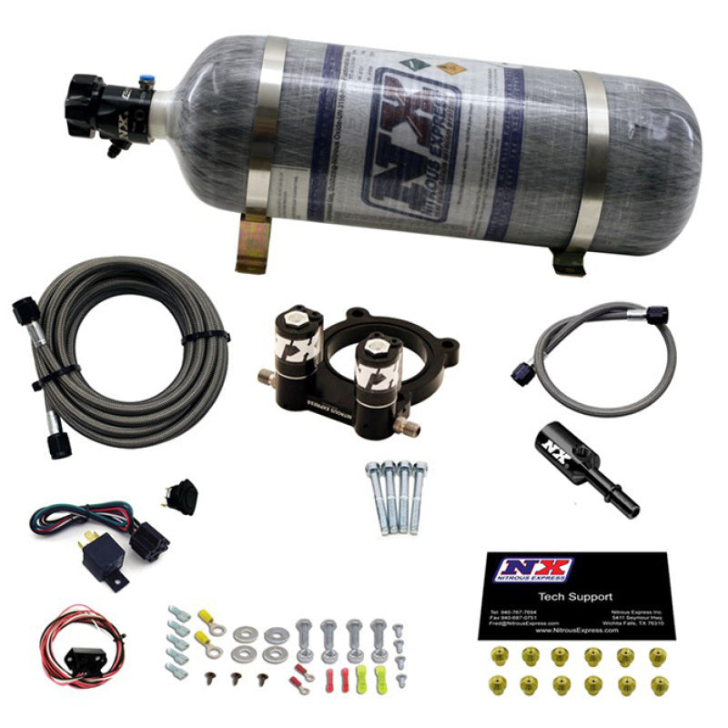 Nitrous Express Ford 2.3L Ecoboost Nitrous Plate Kit w/12lb Bottle - Burkken Auto Parts