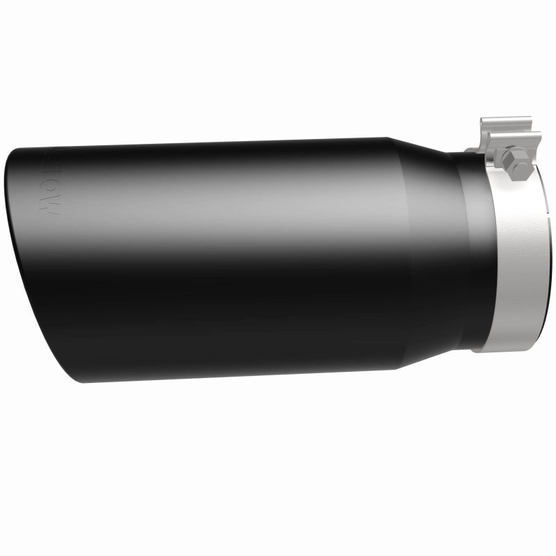 MagnaFlow Tip Stainless Black Coated Single Wall Round Single Outlet 6in Dia 5in Inlet 13in L - Burkken Auto Parts