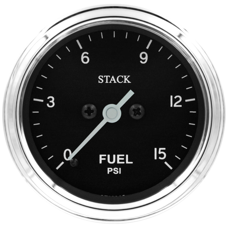 Autometer Stack 52mm 0-15 PSI 1/8in NPTF Male Pro Stepper Motor Fuel Pressure Gauge - Classic - Burkken Auto Parts
