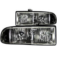 ANZO 1998-2005 Chevrolet S-10 Crystal Headlights Black - Burkken Auto Parts