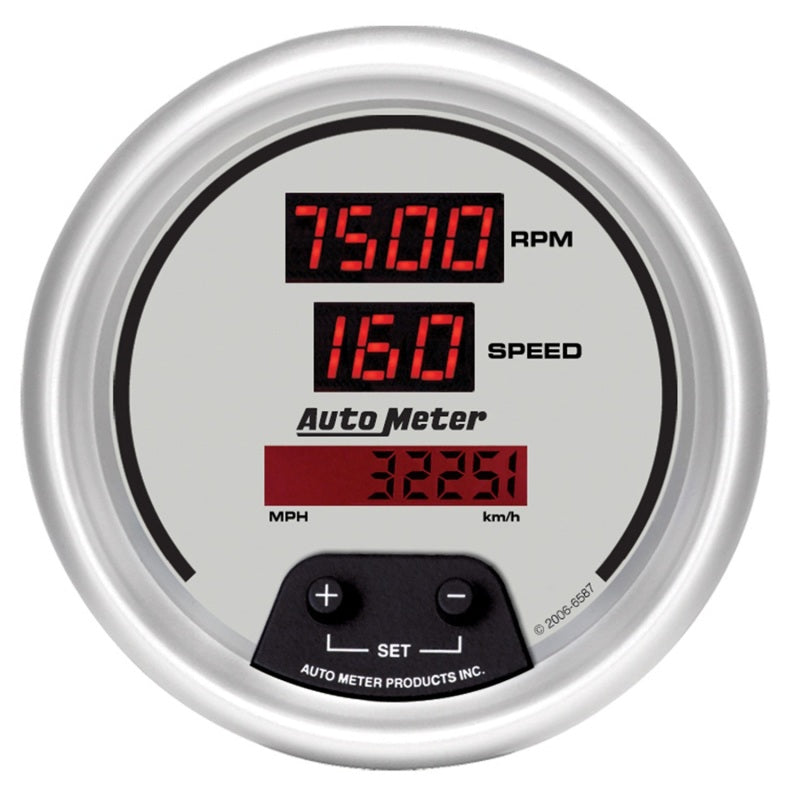 Autometer Ultra-Lite 3 3/8in 8000 RPM/ 160mph Digital Tach Speedo Combo - Burkken Auto Parts