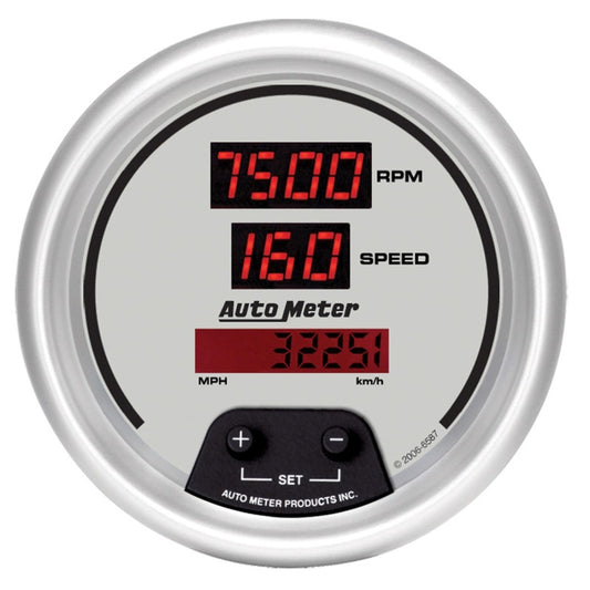 Autometer Ultra-Lite 3 3/8in 8000 RPM/ 160mph Digital Tach Speedo Combo - Burkken Auto Parts