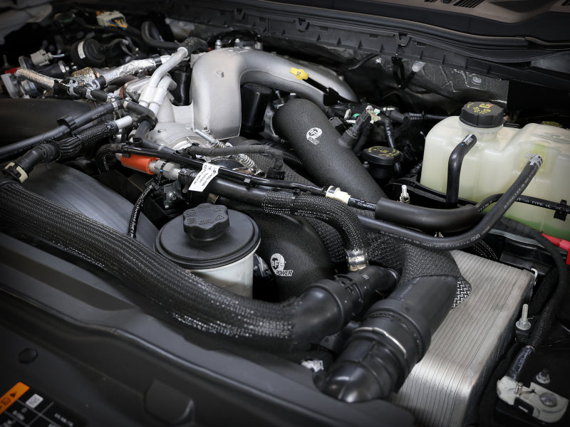 aFe 23-24 Ford F250/F350 Super Duty V8-6.7L BladeRunner 3 In. Aluminum Cold Charge Pipe- BLK - Burkken Auto Parts