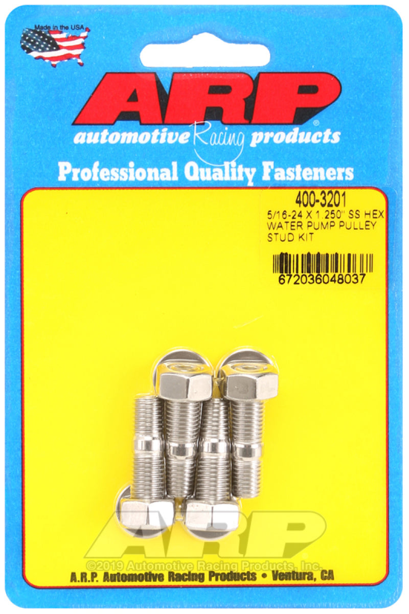 ARP 5/16-24 X 1.250 SS Hex Water Pump Pulley Stud Kit - Burkken Auto Parts