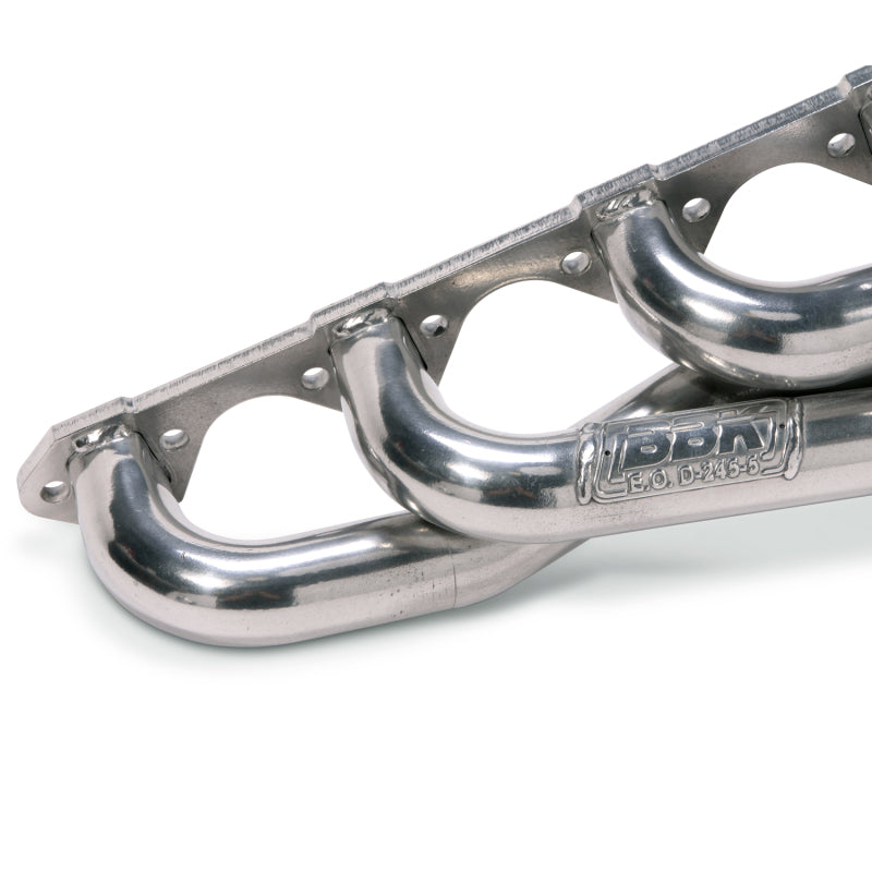 BBK 79-93 Mustang 351 Swap Shorty Unequal Length Exhaust Headers - 1-5/8 Silver Ceramic - Burkken Auto Parts