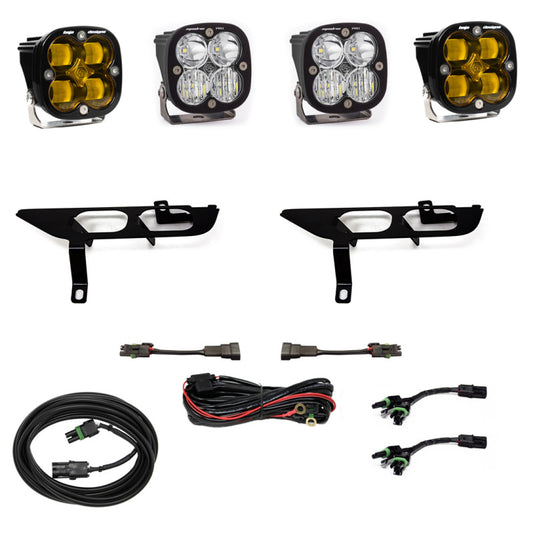 Baja Designs 2021+ Ford F150 Fog Pocket Kit SAE Amber Squadron Sport DC - Burkken Auto Parts