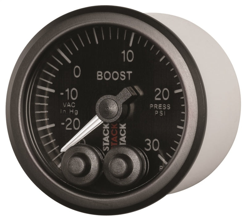 Autometer Stack Instruments 52mm -30INHG To +30PSI Pro Control Boost Pressure Gauge - Black - Burkken Auto Parts