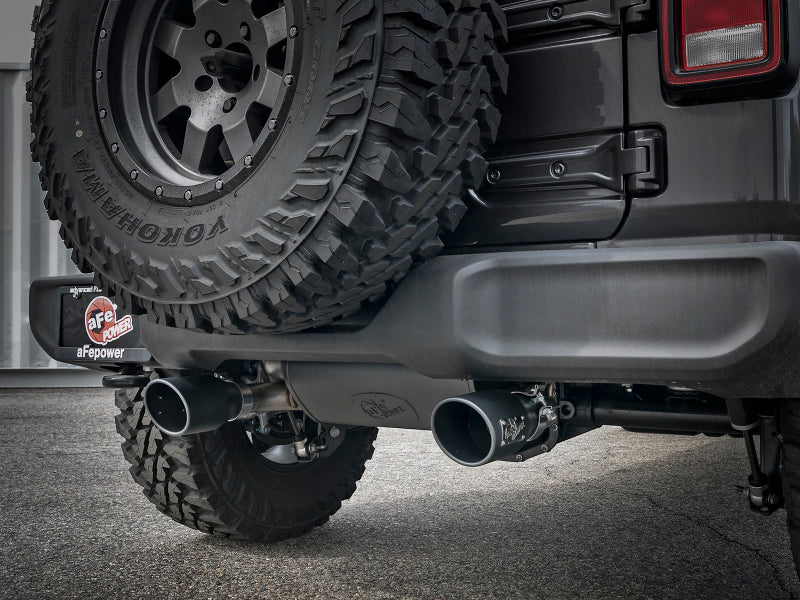 aFe Rebel Series 2.5in 409 SS Cat-Back Exhaust w/ Black Tips 18-19 Jeep Wrangler (JL) V6 3.6L - Burkken Auto Parts