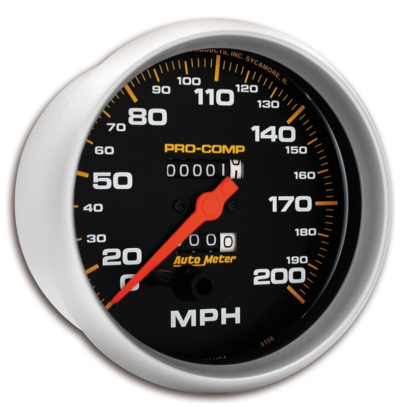 AutoMeter Gauge Speedometer 5in. 200MPH Mechanical Pro-Comp - Burkken Auto Parts