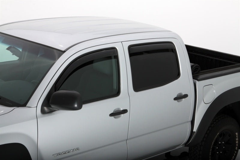 AVS 05-15 Toyota Tacoma Double Cab Ventvisor In-Channel Front & Rear Window Deflectors 4pc - Smoke - Burkken Auto Parts