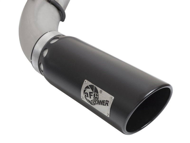 aFe LARGE BORE HD 5in DPF-Back SS Exhaust w/ Black Tip 2016 Nissan Titan 5.0L V8 (td) CC SB - Burkken Auto Parts
