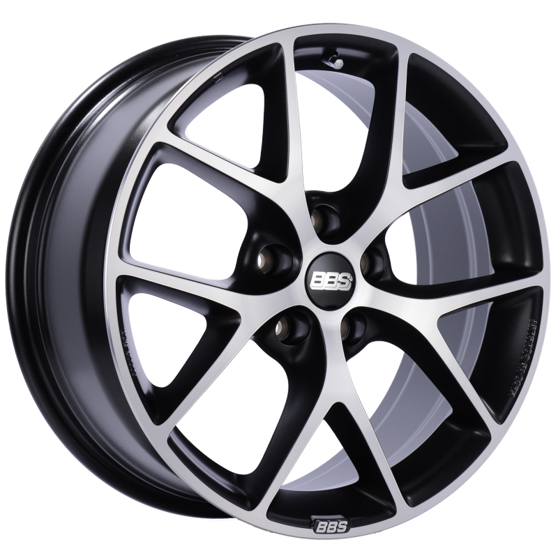 BBS SR 17x7.5 5x112 ET35 Satin Black Diamond Cut Face Wheel -82mm PFS/Clip Required - Burkken Auto Parts