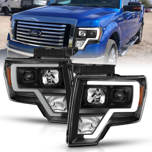 ANZO 2009-2014 Ford F-150 Projector Light Bar H.L Black Amber - Burkken Auto Parts