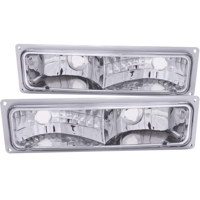 ANZO 1988-1998 Chevrolet C1500 Euro Parking Lights Chrome - Burkken Auto Parts