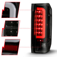 ANZO 1987-1996 Ford F-150 LED Taillights Black Housing Smoke Lens (Pair) - Burkken Auto Parts