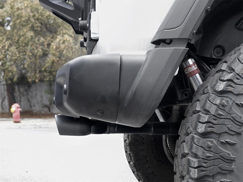 aFe Rebel Series 2.5in. 304 SS C/B Exhaust System 2018 Jeep Wrangler (JL) V6-3.6L - Black Tip - Burkken Auto Parts