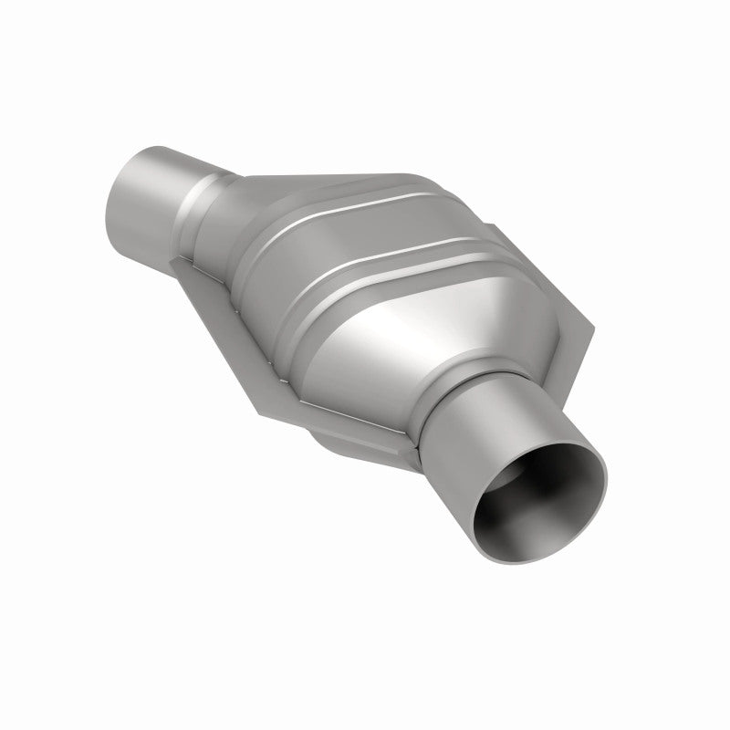 MagnaFlow Conv Univ 2.25in Inlet/Outlet Angled Offset/Center Calif OBDII - Burkken Auto Parts